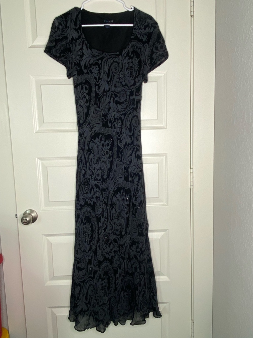 Y2K Black Beaded Maxi Dress